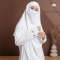 Abaya Set WHITE – Gamis Syari Polos + French Khimar