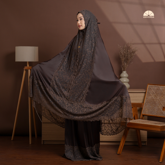 Mukena - ESPRESSO, Mukena 2in1 Silk Premium
