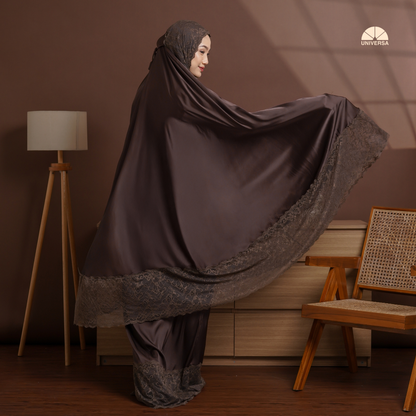 Mukena - ESPRESSO, Mukena 2in1 Silk Premium