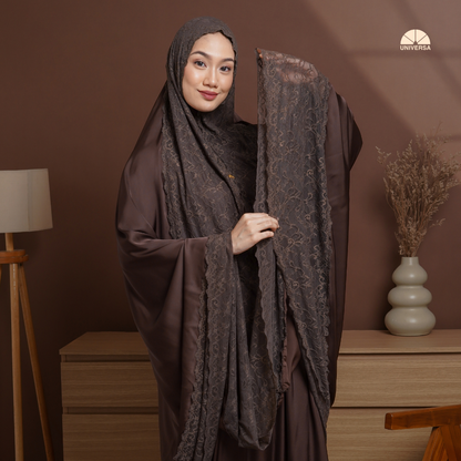 Mukena - ESPRESSO, Mukena 2in1 Silk Premium