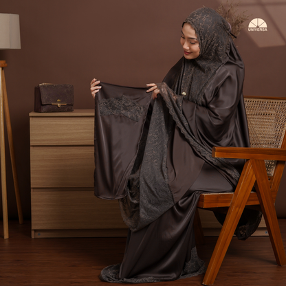 Mukena - ESPRESSO, Mukena 2in1 Silk Premium