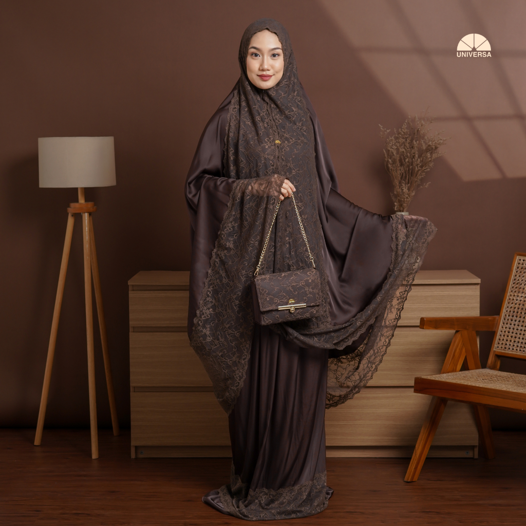 Mukena - ESPRESSO, Mukena 2in1 Silk Premium