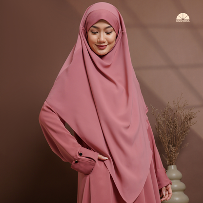Abaya Set PEACH – Gamis Syari Polos + French Khimar
