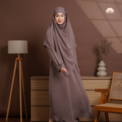 Abaya Set MOCCA – Gamis Syari Polos + French Khimar