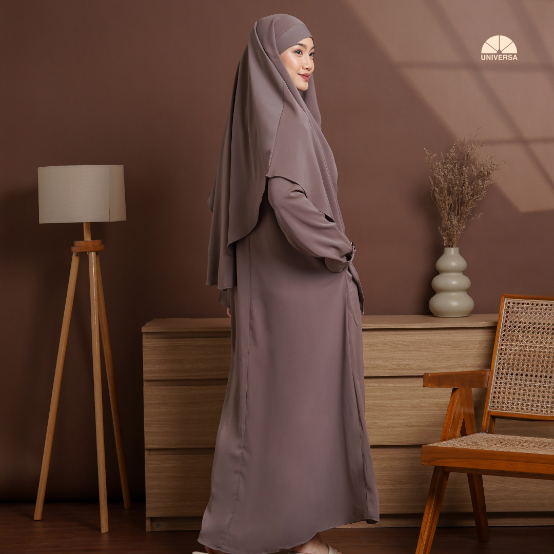 Abaya Set MOCCA – Gamis Syari Polos + French Khimar