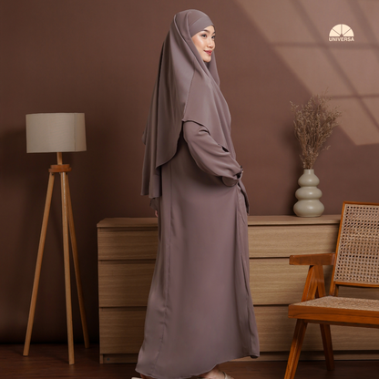 Abaya Set MOCCA – Gamis Syari Polos + French Khimar
