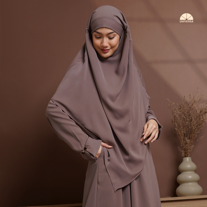 Abaya Set MOCCA – Gamis Syari Polos + French Khimar