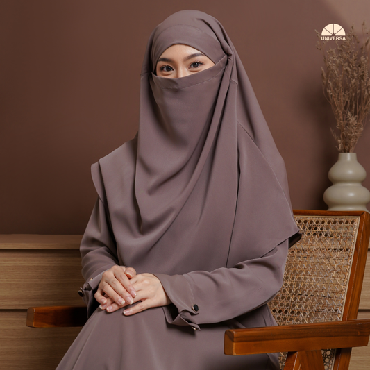 Abaya Set MOCCA – Gamis Syari Polos + French Khimar