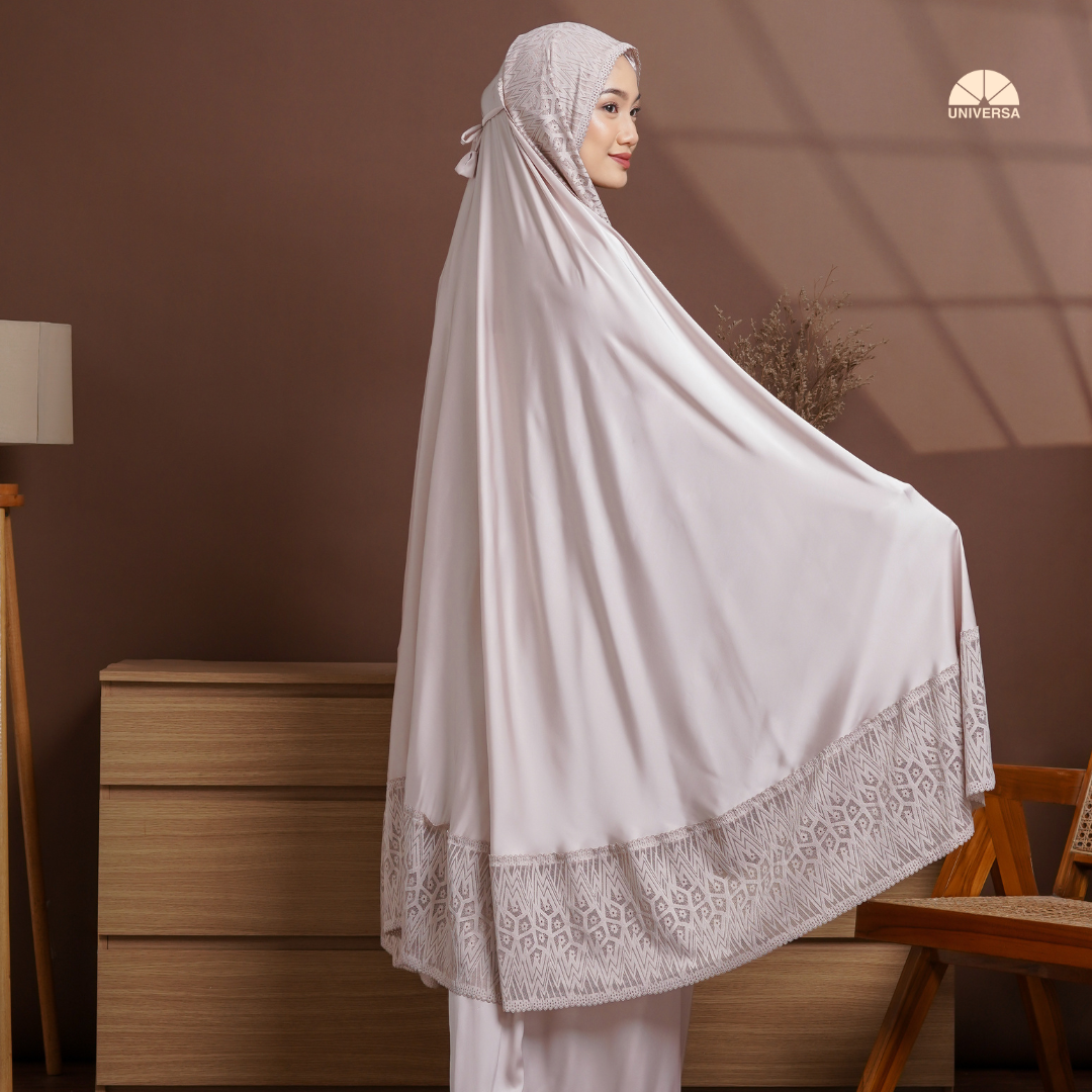 Mukena - IVORY PINK, Mukena 2in1 Silk Premium