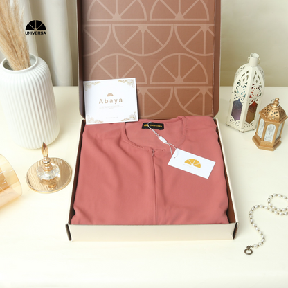 Abaya Set PEACH – Gamis Syari Polos + French Khimar