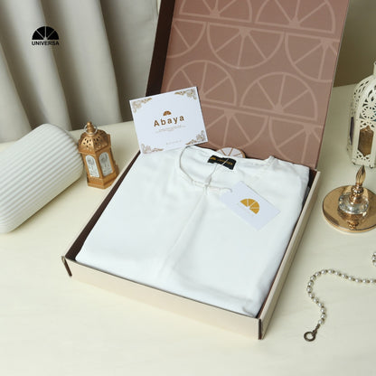 Abaya Set WHITE – Gamis Syari Polos + French Khimar
